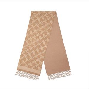 Fendi wool cashmere scarf jacquard logo